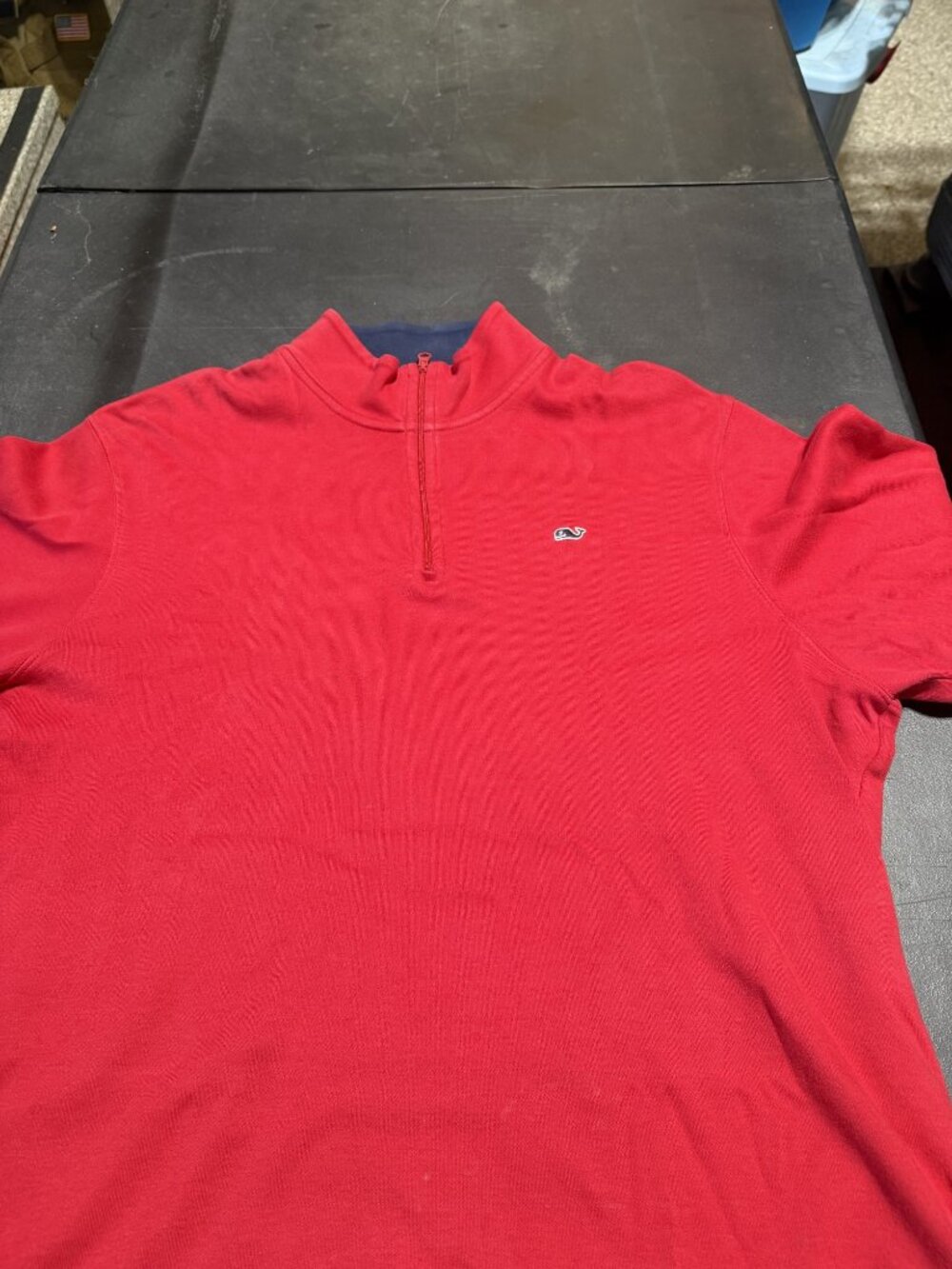 Vineyard Vines Men's 1/4 Zip Pullover Red Pima Cotton Size L